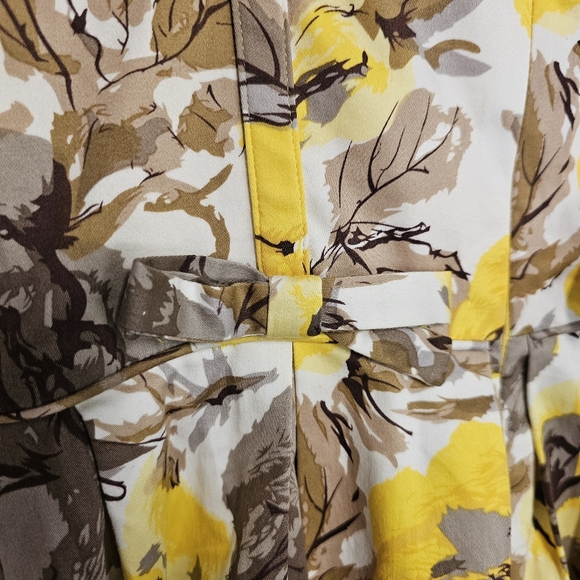 Maggy London petites yellow and brown spaghetti sweetheart floral dress sz 6p - Picture 4 of 5